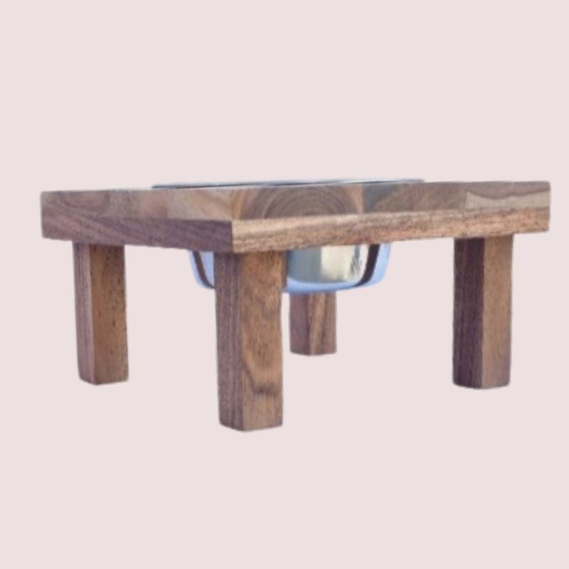 Tahura TAH 3010 Wooden Single Diner with Legs - Elevated Dining Solution for Pets