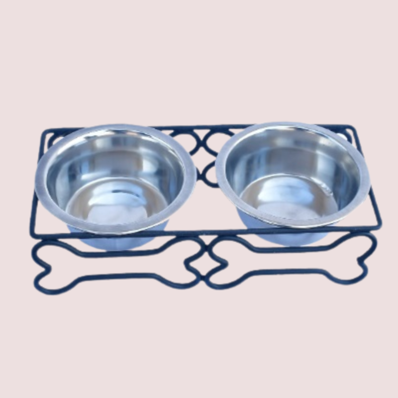 Tahura TAH 2002 Bone Design Iron Double Diner - Stylish Dining Solution for Pets