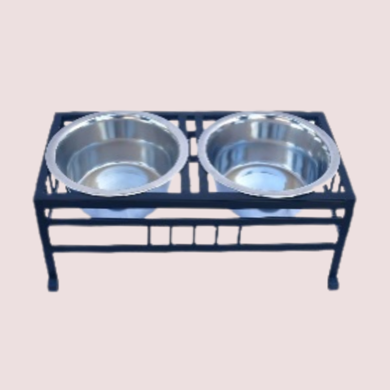 Tahura TAH 2026 Stripe Design Iron Double Diner - Stylish Dining Solution for Pets