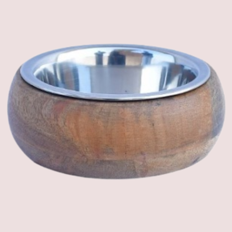 Tahura TAH 3004 Belly Shape Wooden Bowl - Charming Dining Accessory for Pets