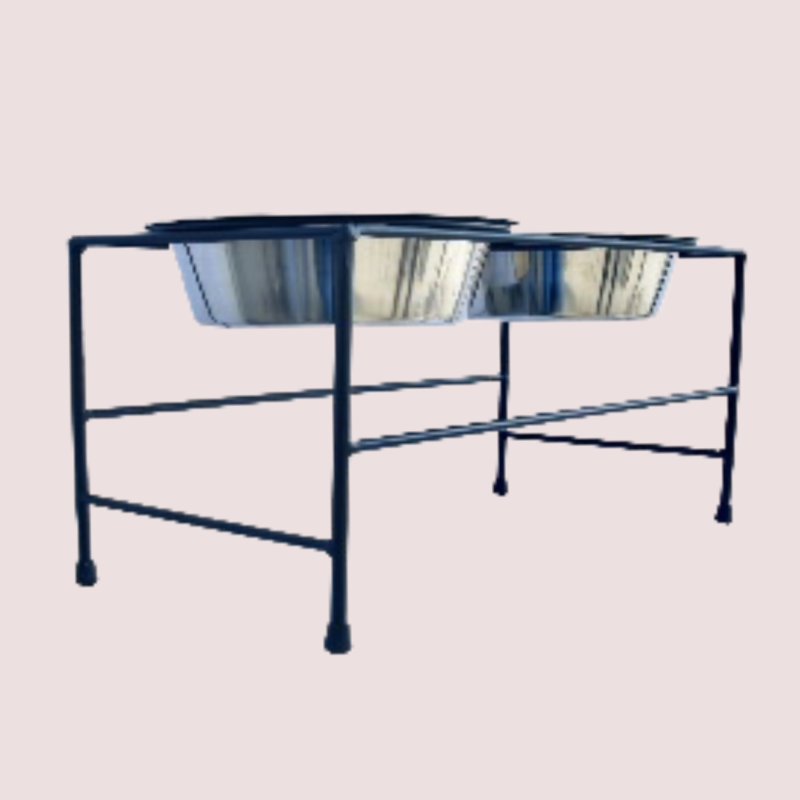 Tahura TAH 2007 High Raised Iron Double Diner - Elevated Dining Solution for Pets